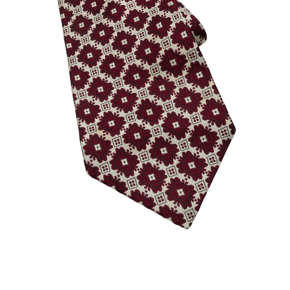 Briar Tie Mens One Size Red Geometric Jacquard Classic Dress Necktie Business